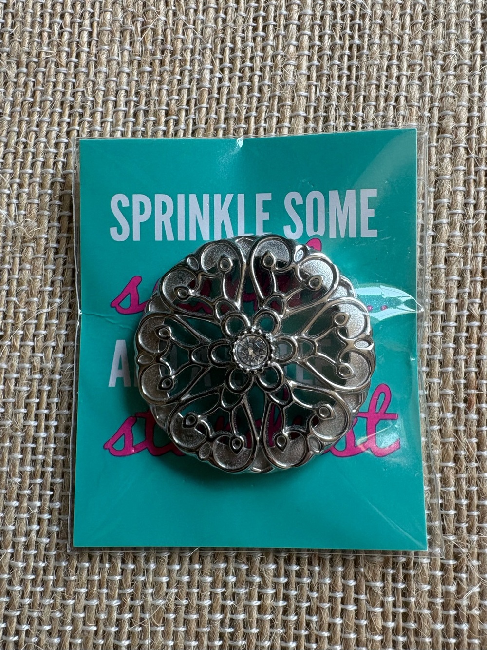 Origami Owl Medium Silver Sentiments Twist Face
